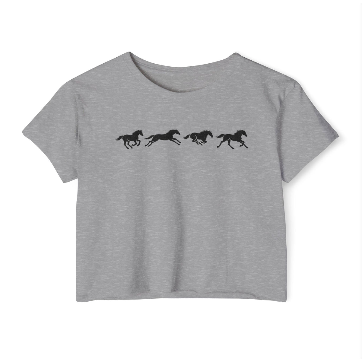 Running Horses Vintage Western Crop Top