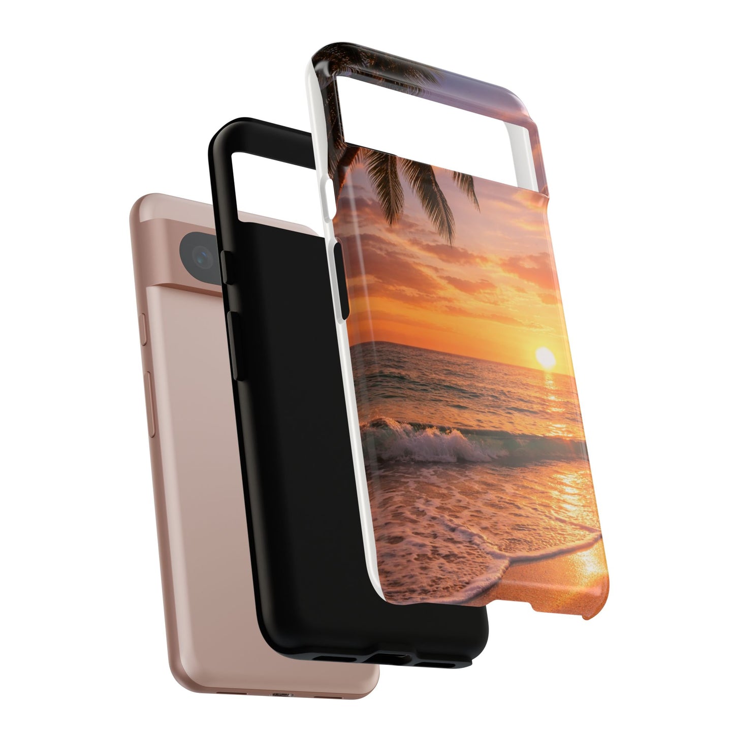 Golden Hour Beach Case — Tropical Palm Sunset Protective Case