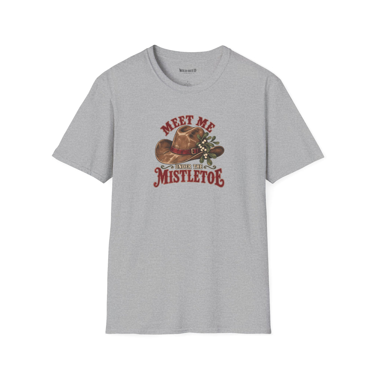 Meet Me Under the Mistletoe Western Christmas Graphic T-Shirt