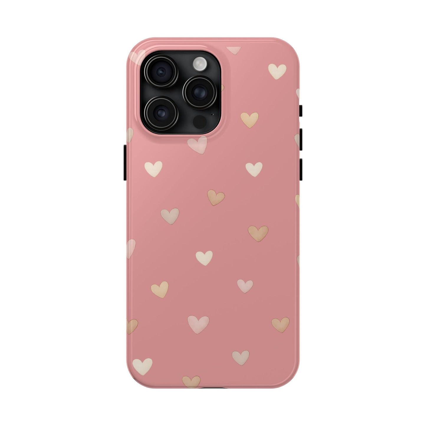 Neutrale Mini-Herzen Handyhülle – Roséfarbenes Ästhetik-Design