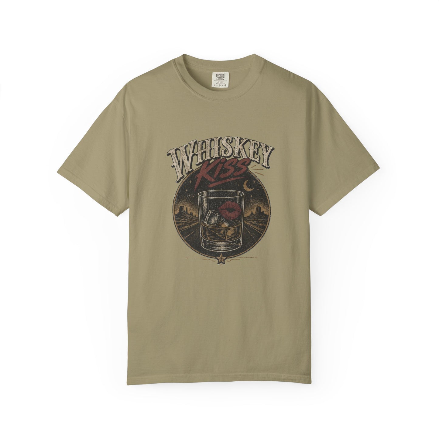 Whiskey Kiss Vintage Graphic T-Shirt – Distressed Retro UnisexTee