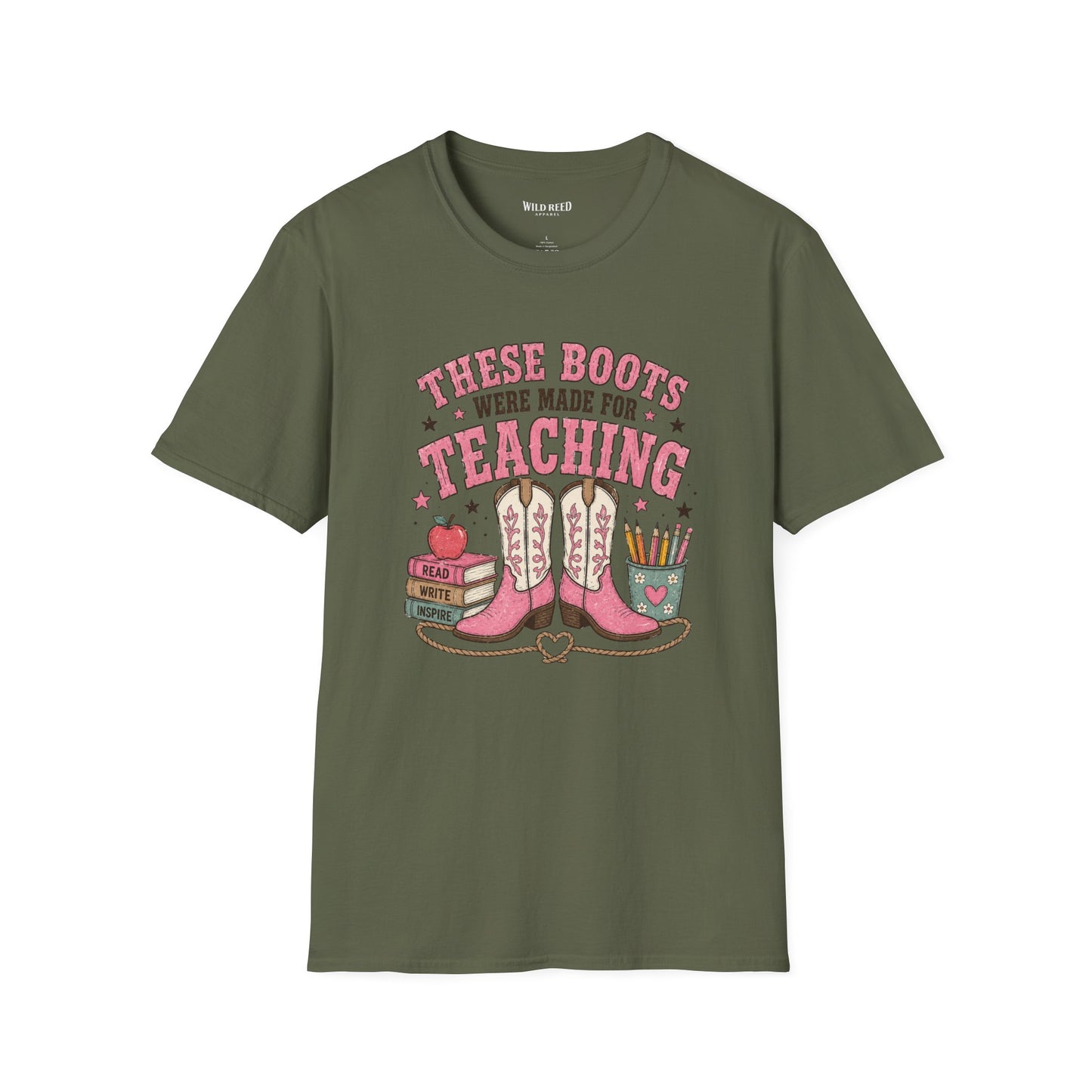 These Boots Were Made for Teaching Shirt | Western Teacher Tee | Cowgirl Back to School Graphic T-Shirt