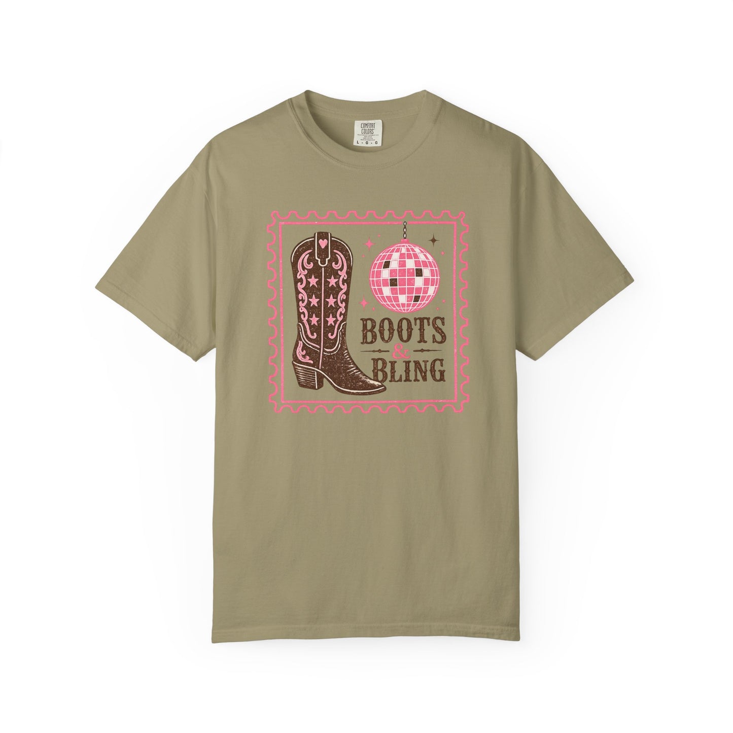 Boots & Bling T-Shirt – Western Cowgirl Disco Grafik-T-Shirt