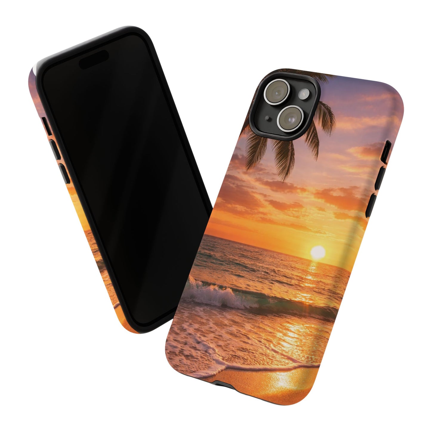 Golden Hour Beach Case — Tropical Palm Sunset Protective Case
