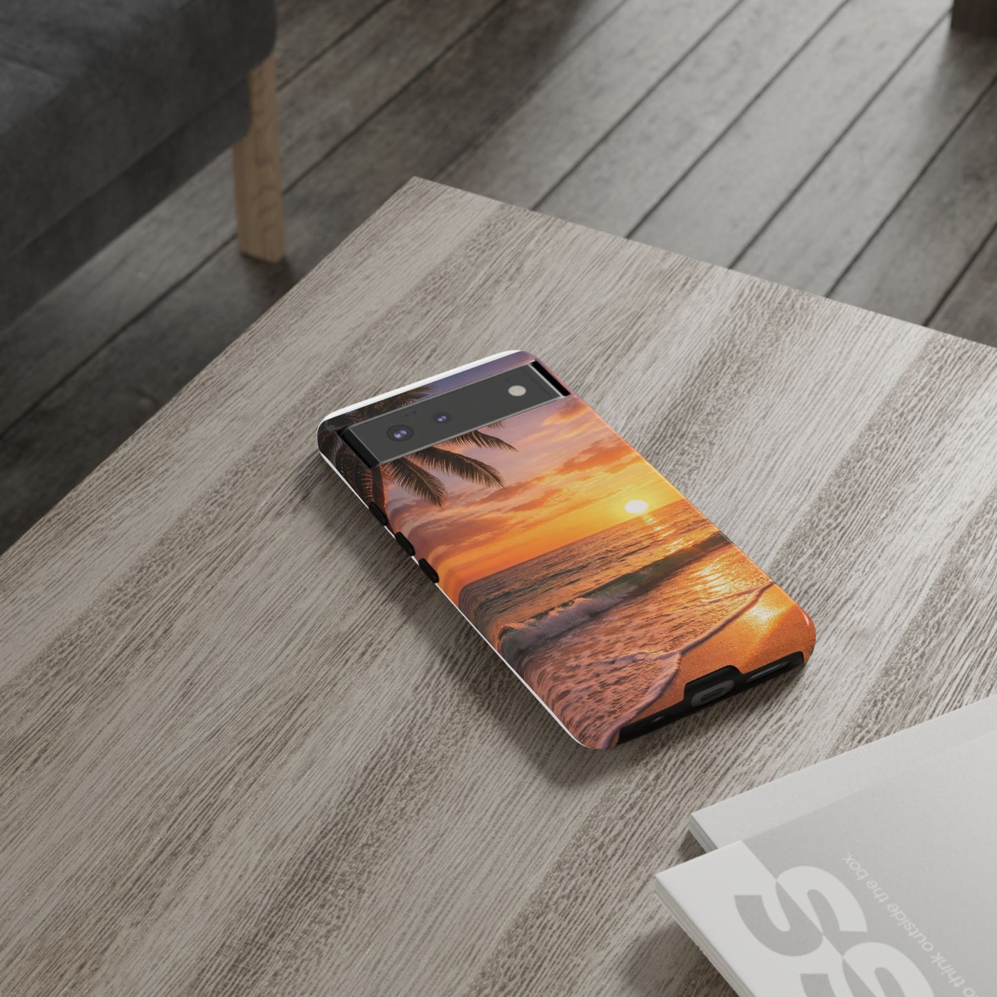Golden Hour Beach Case — Tropical Palm Sunset Protective Case