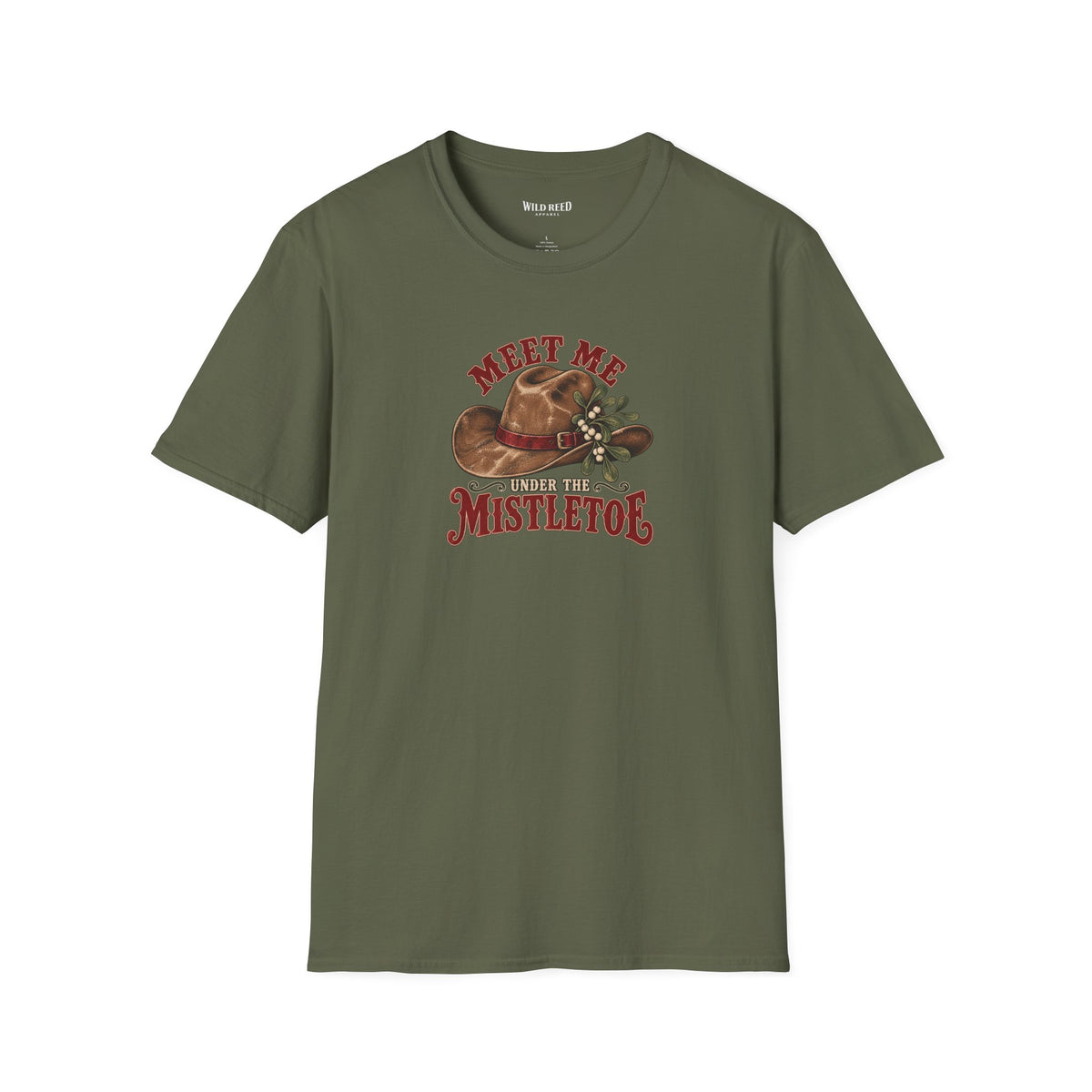 Meet Me Under the Mistletoe Western Christmas Graphic T-Shirt