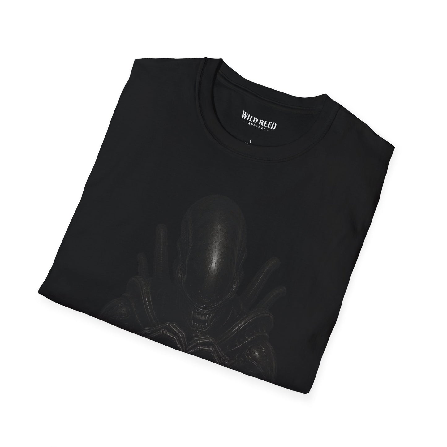 Alien Heart Hands Stealth Black-on-Black Graphic Tee
