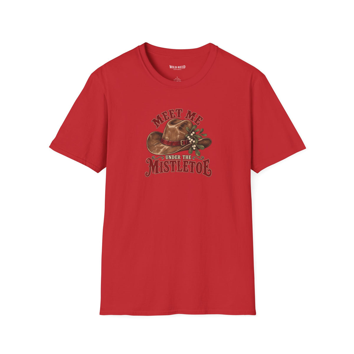 Meet Me Under the Mistletoe Western Christmas Graphic T-Shirt