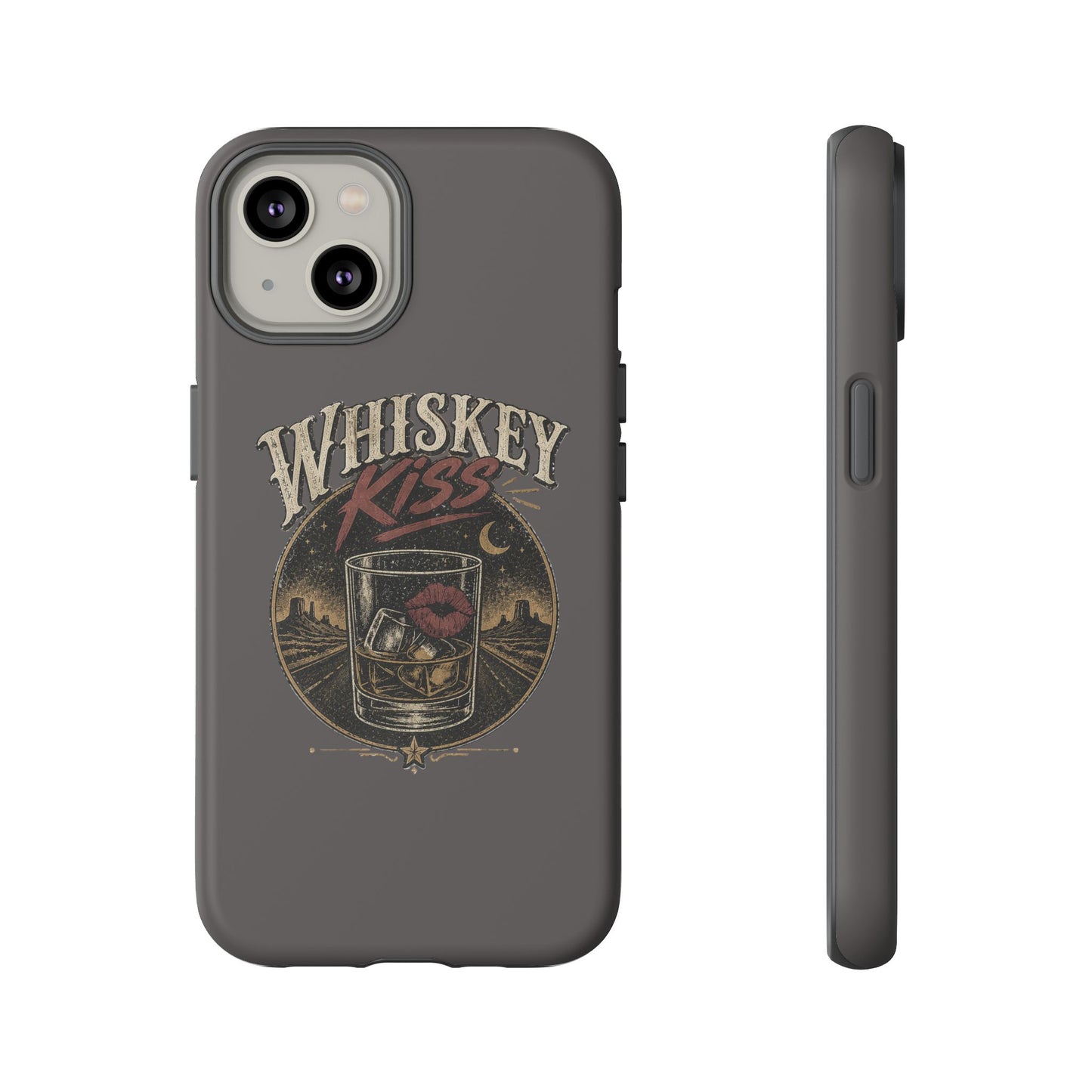 Whiskey Kiss Western Phone Case, Country iPhone & Samsung Case, Rustic Cowgirl or Cowboy Phone Case, Whiskey Lover Gift, Matte or Glossy