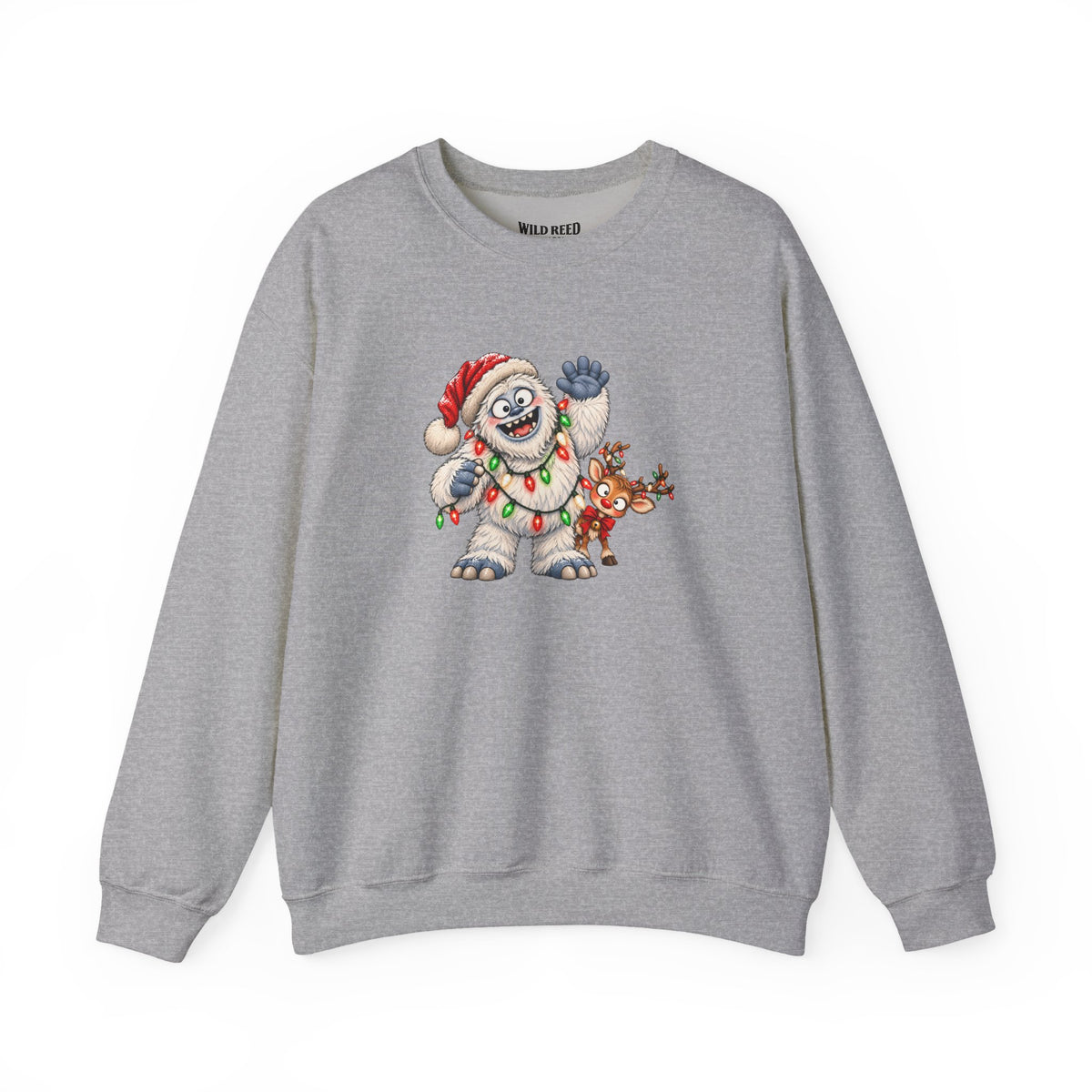 Cute Christmas Yeti & Reindeer Sweatshirt | Whimsical Holiday Crewneck