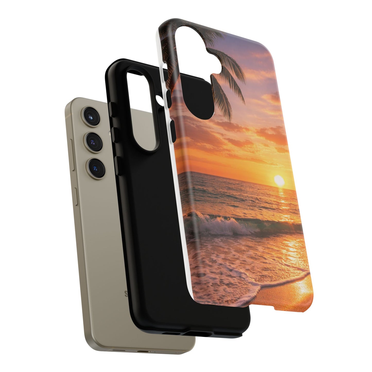 Golden Hour Beach Case — Tropical Palm Sunset Protective Case