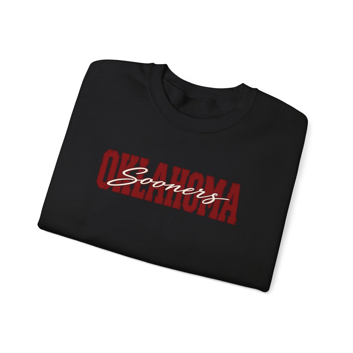 Oklahoma Vintage Collegiate Crewneck Sweatshirt | Crimson Game Day Pullover