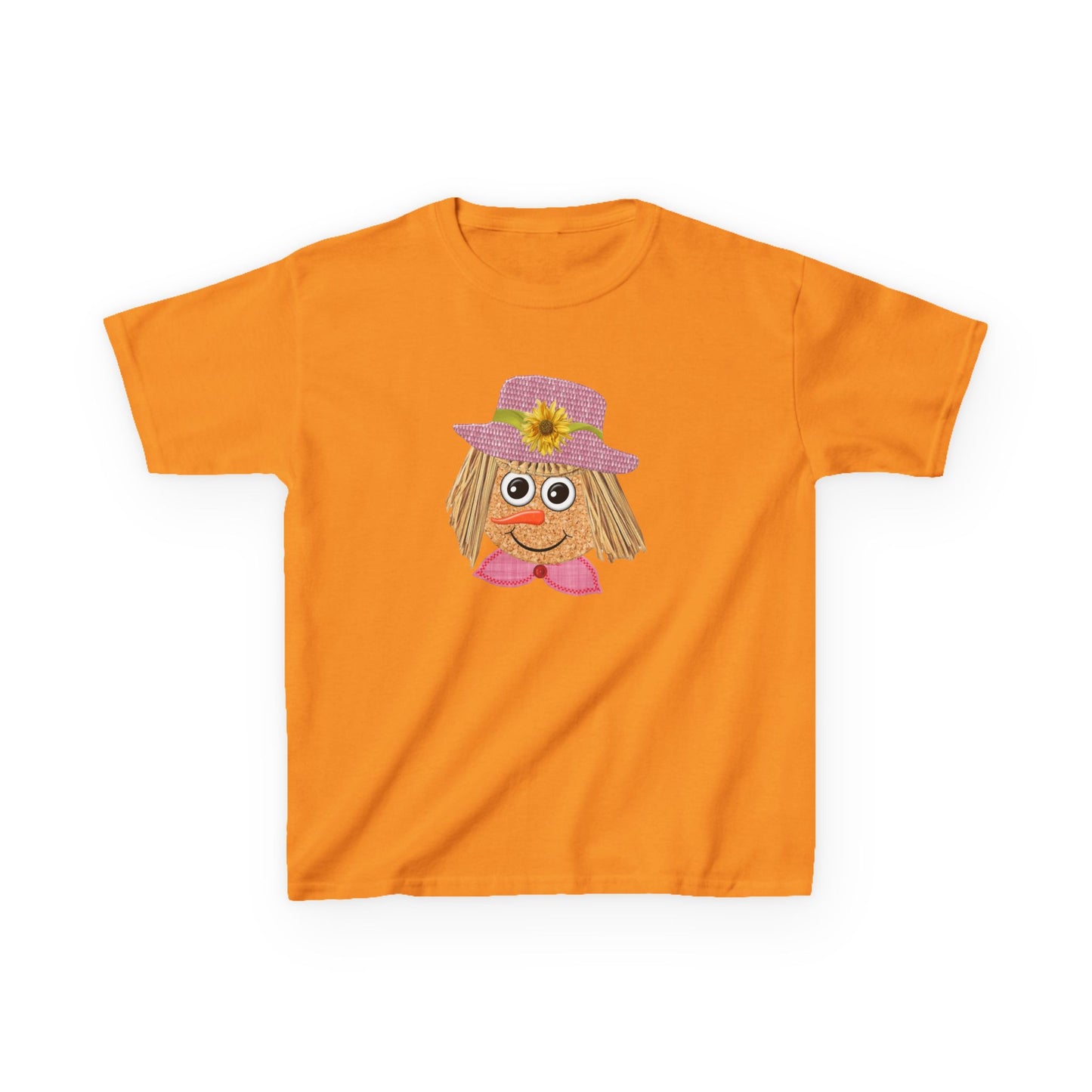 Cute Scarecrow Girl Kids Halloween T-Shirt