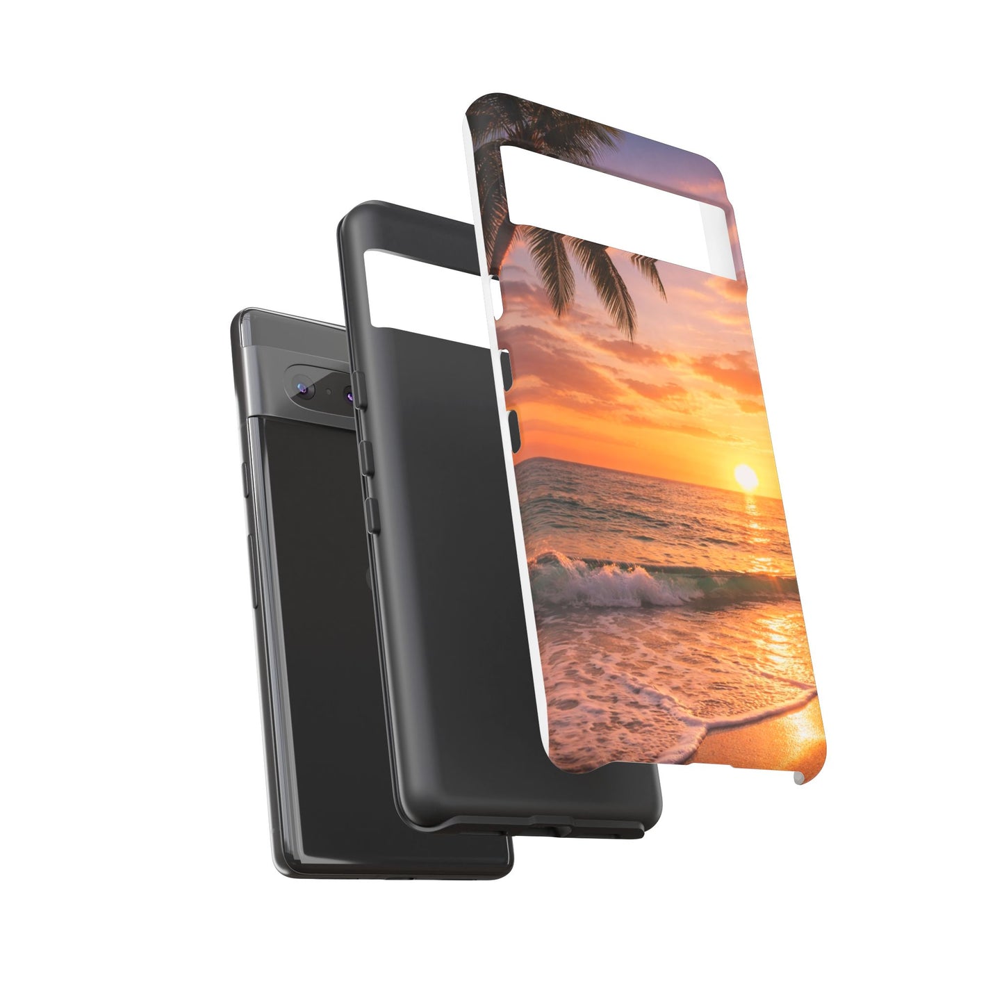 Golden Hour Beach Case — Tropical Palm Sunset Protective Case
