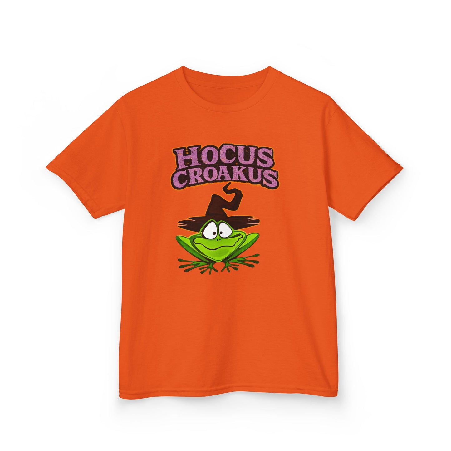 Hocus Croakus Frog Kids T-Shirt | Cute Halloween Frog Youth Graphic Tee for Boys & Girls
