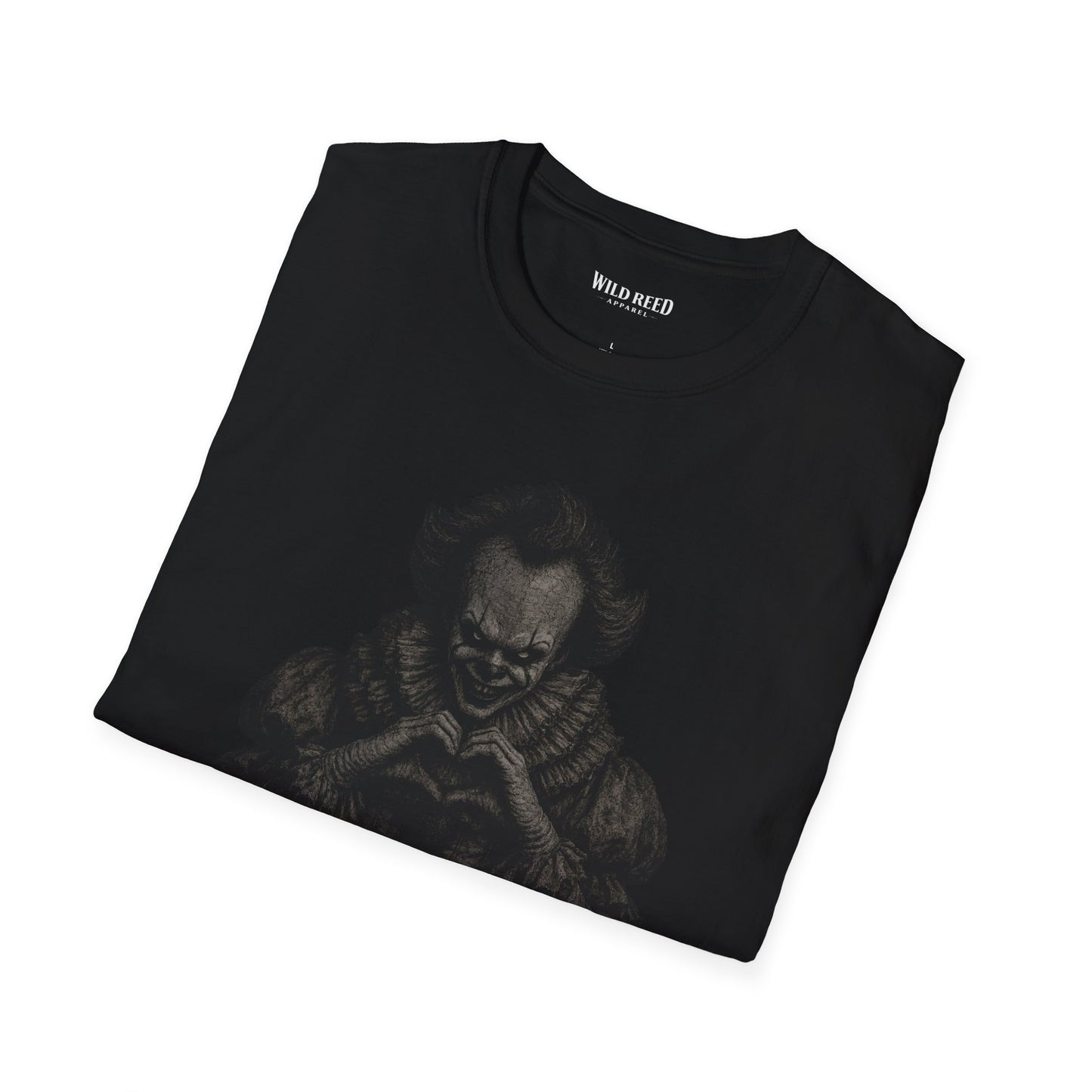 Sinister Clown Heart Hands Stealth Black-on-Black Graphic Tee