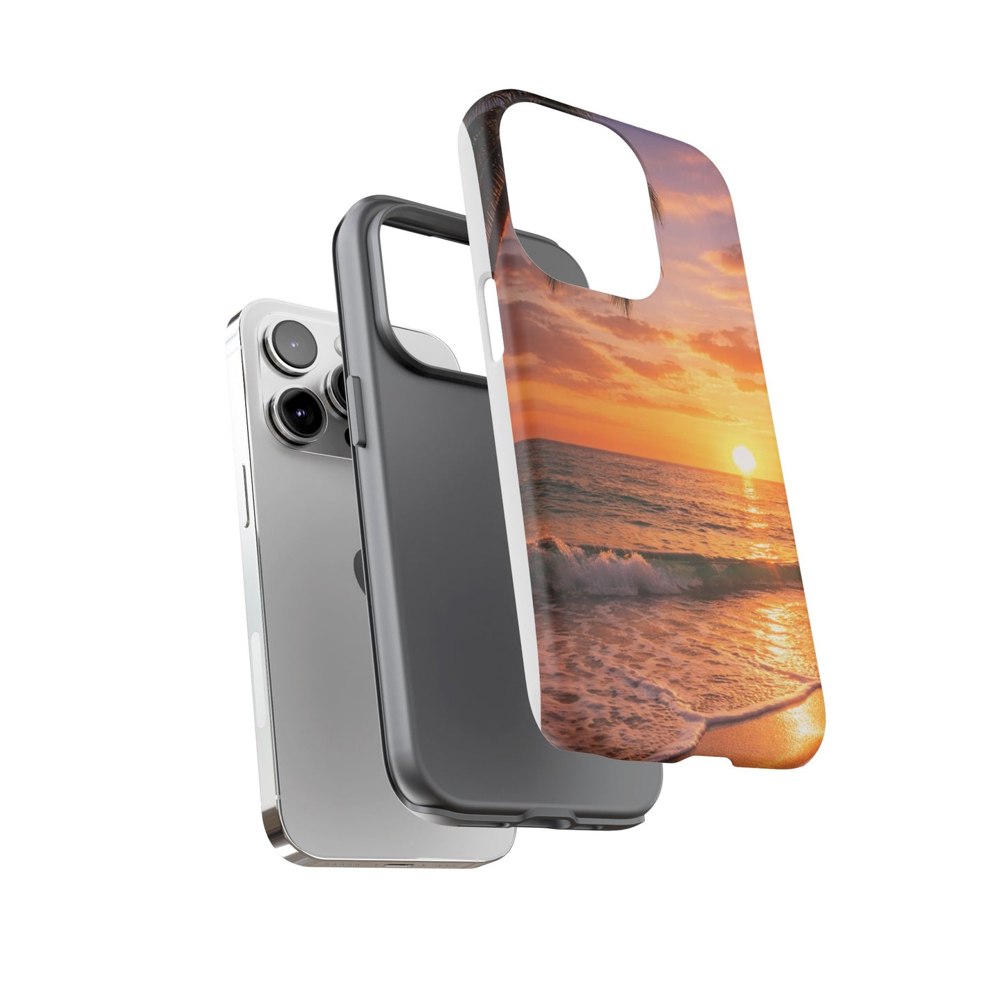 Golden Hour Beach Case — Tropical Palm Sunset Protective Case