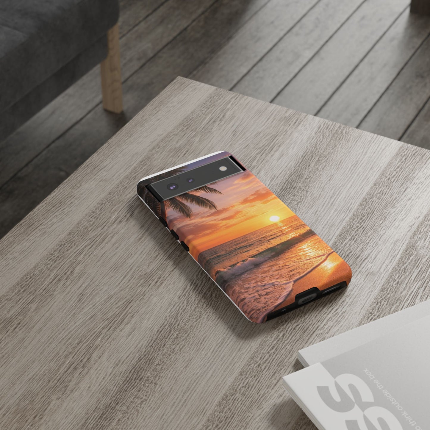 Golden Hour Beach Case — Tropical Palm Sunset Protective Case
