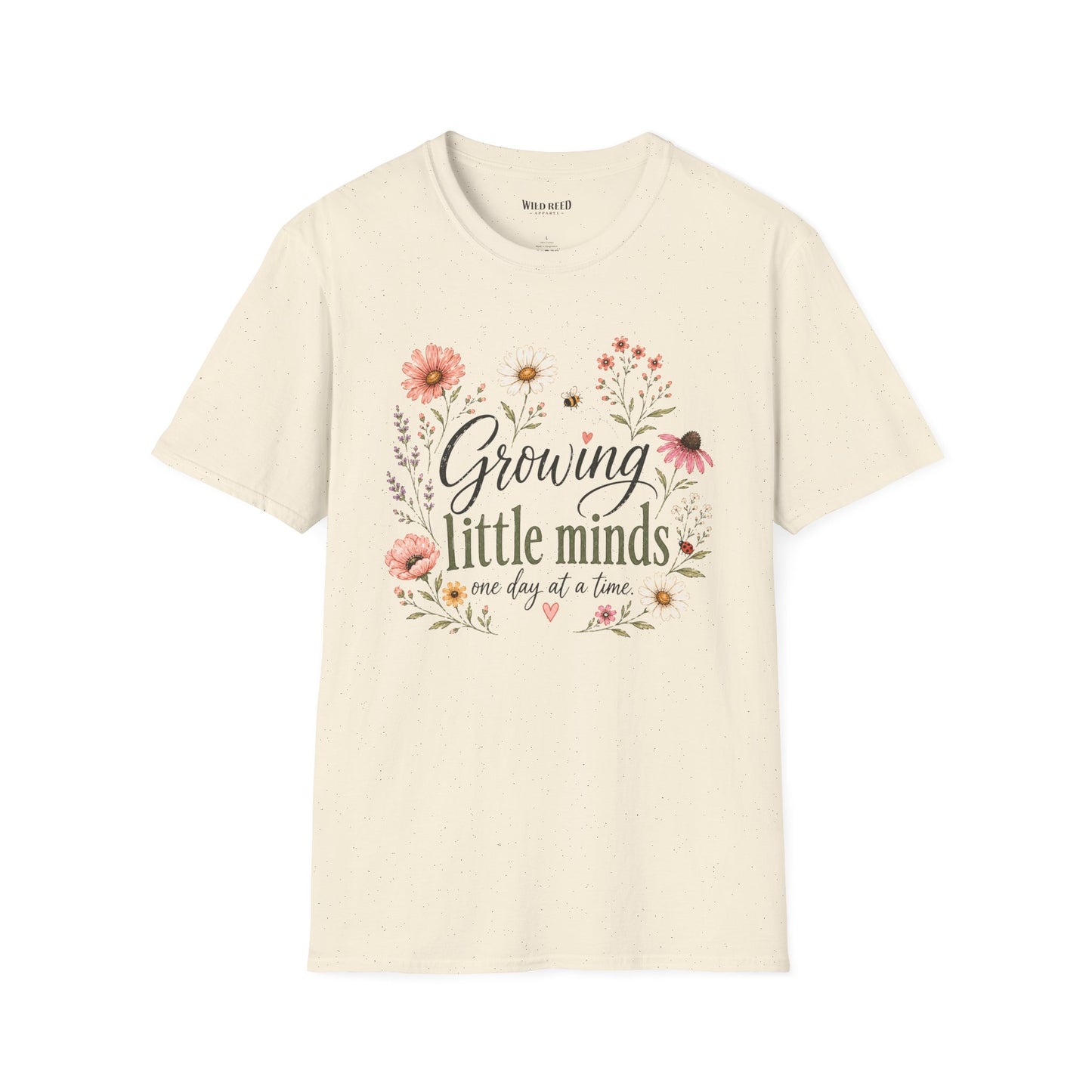 Growing Little Minds Shirt | Teacher Tee | Floral Back to School Graphic T-Shirt