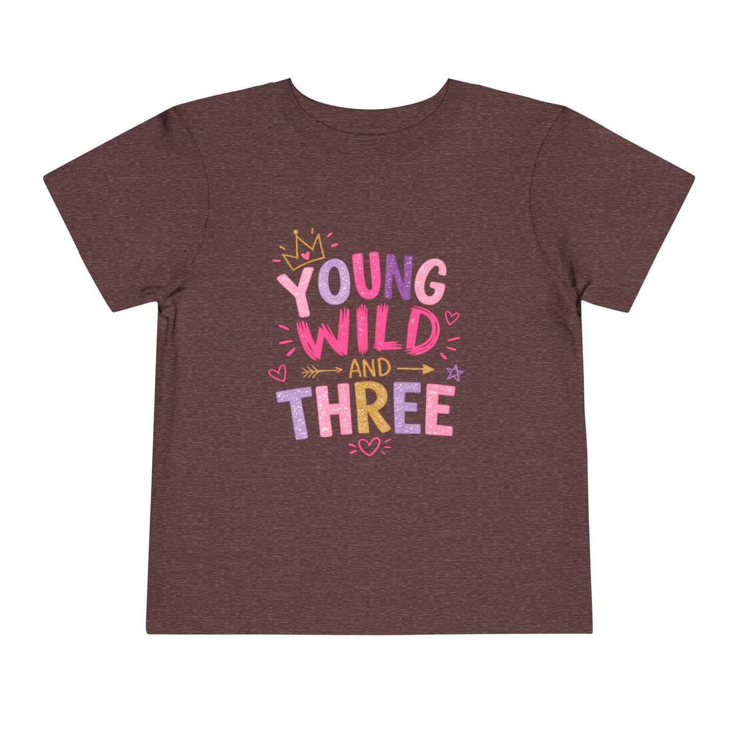 Young Wild and Three Birthday Shirt for Girls | Pink Third Birthday Tee