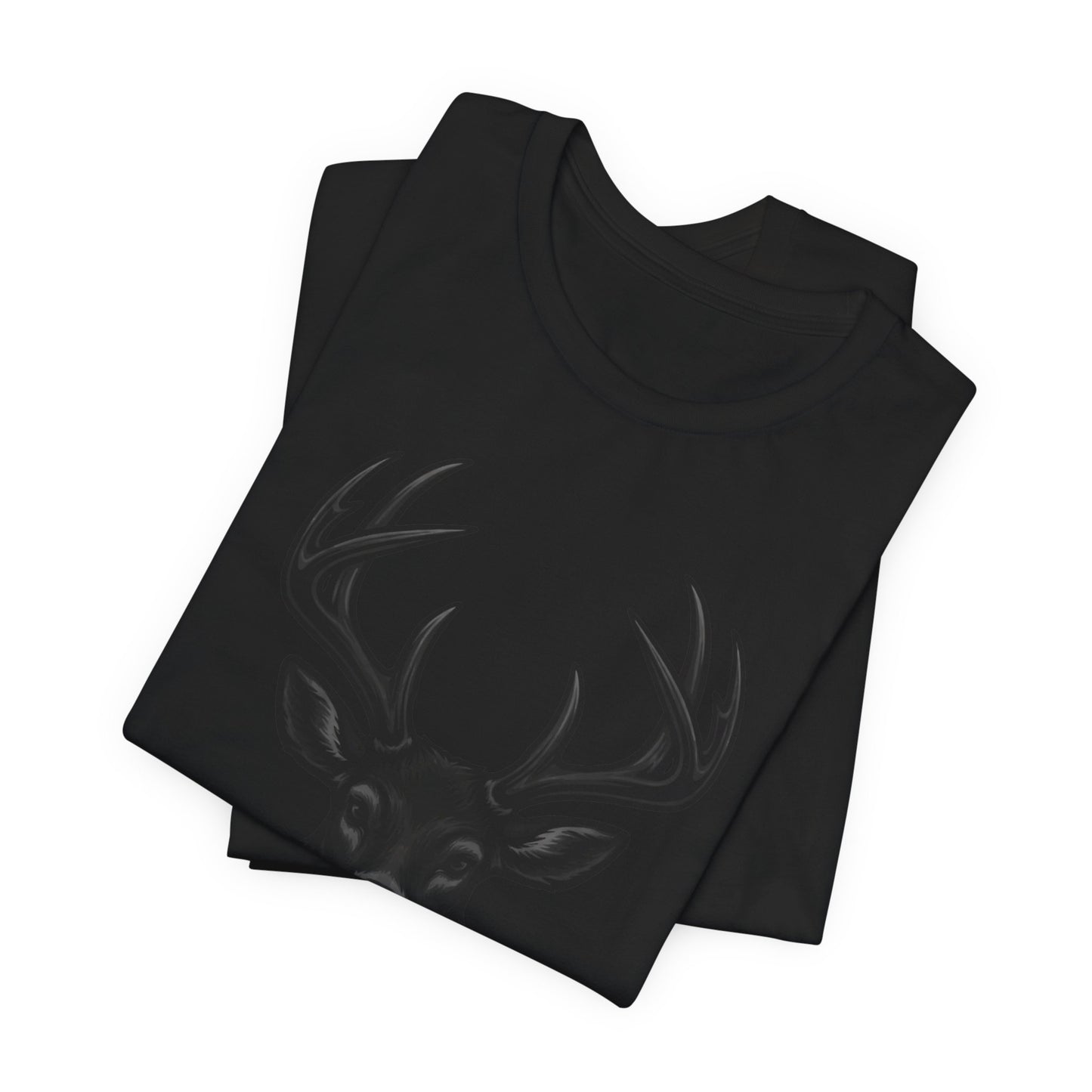 Black on Black Buck Head Shirt • Stealth Collection • Wild Reed Apparel