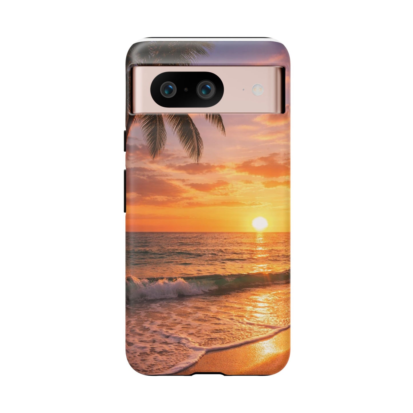 Golden Hour Beach Case — Tropical Palm Sunset Protective Case