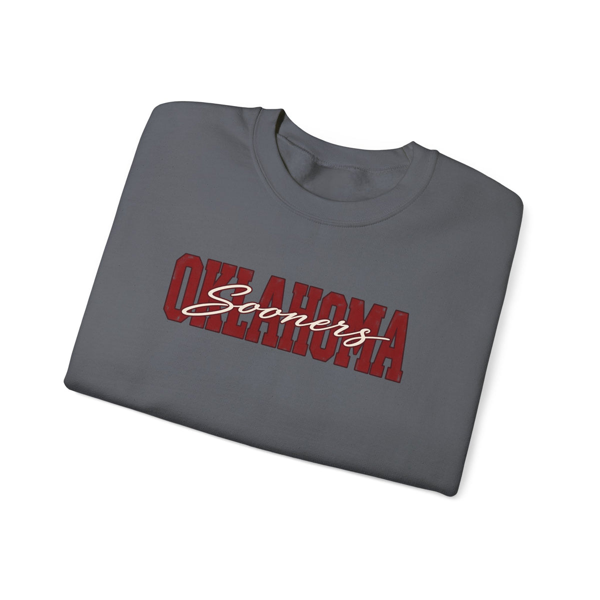 Oklahoma Vintage Collegiate Crewneck Sweatshirt | Crimson Game Day Pullover