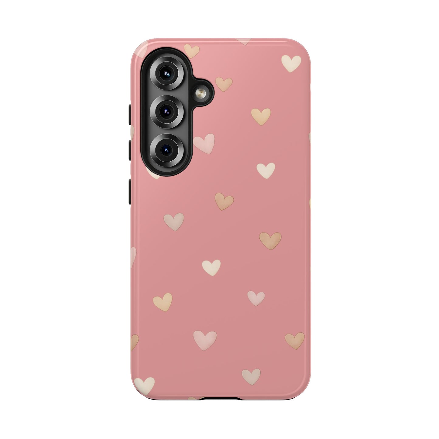 Neutrale Mini-Herzen Handyhülle – Roséfarbenes Ästhetik-Design