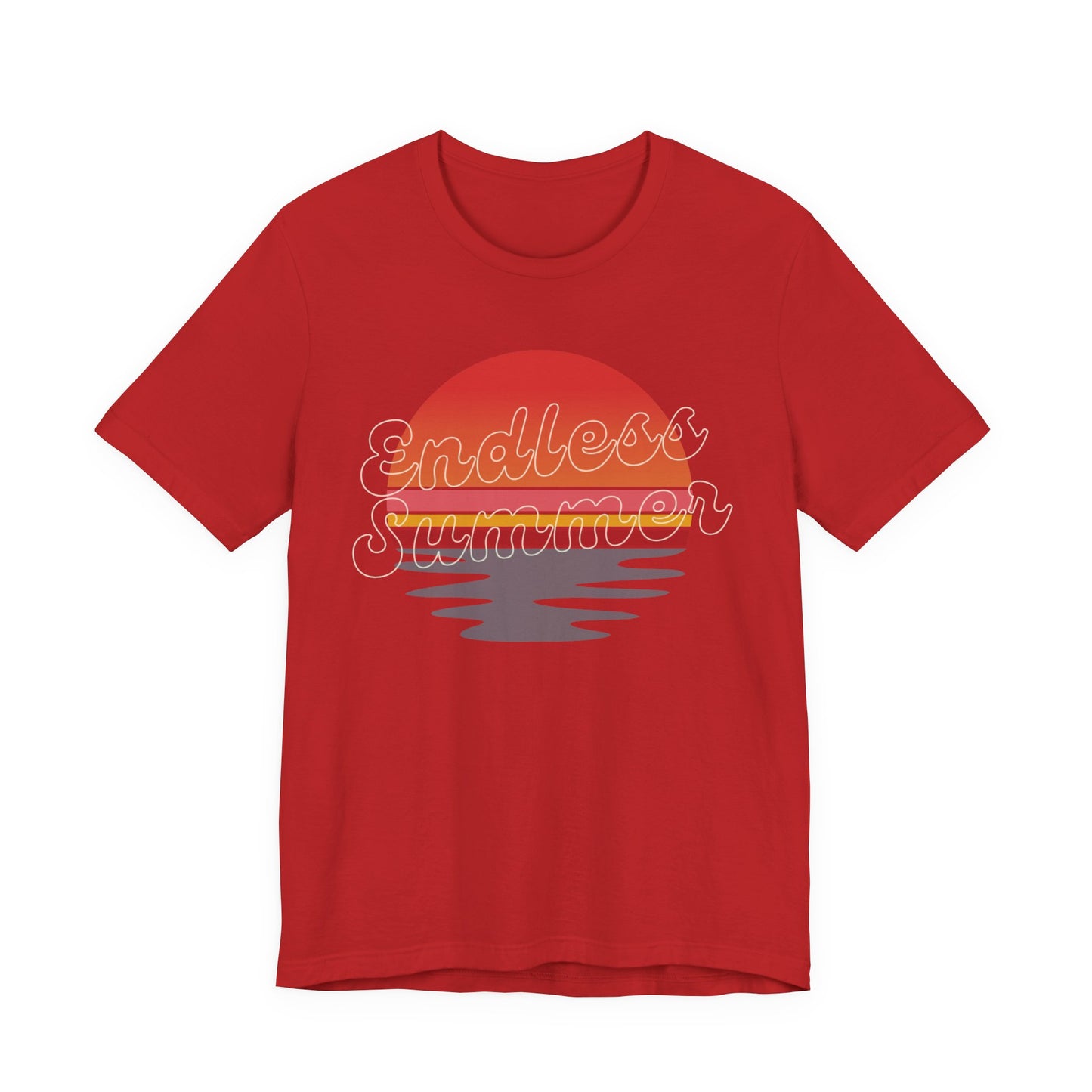Endless Summer Shirt, Beach Graphic Tee, Coastal Summer Shirt, Retro Sunset T-Shirt, Urlaub Outfit, Bella+Canvas 3001 Shirt, Unisex T-Shirt