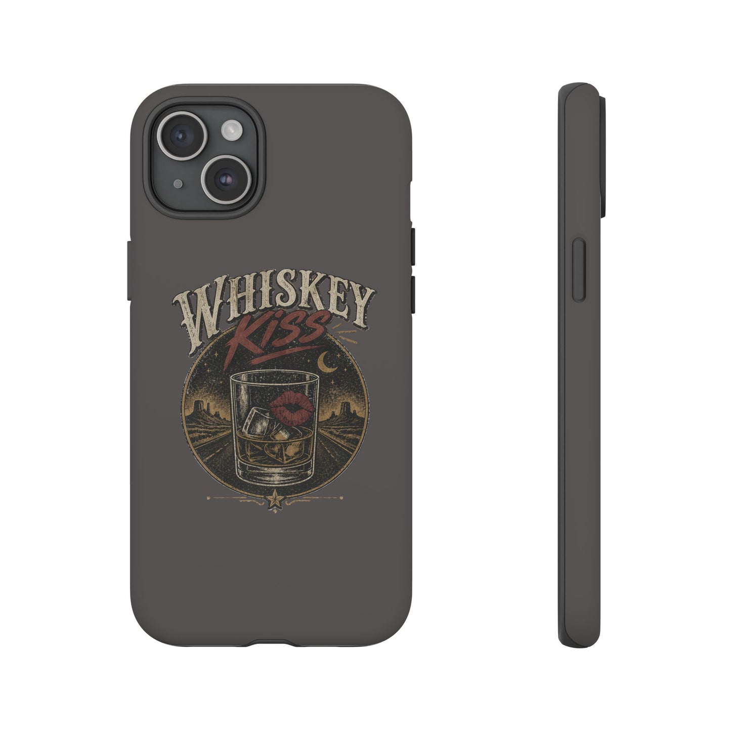 Whiskey Kiss Western Phone Case, Country iPhone & Samsung Case, Rustic Cowgirl or Cowboy Phone Case, Whiskey Lover Gift, Matte or Glossy