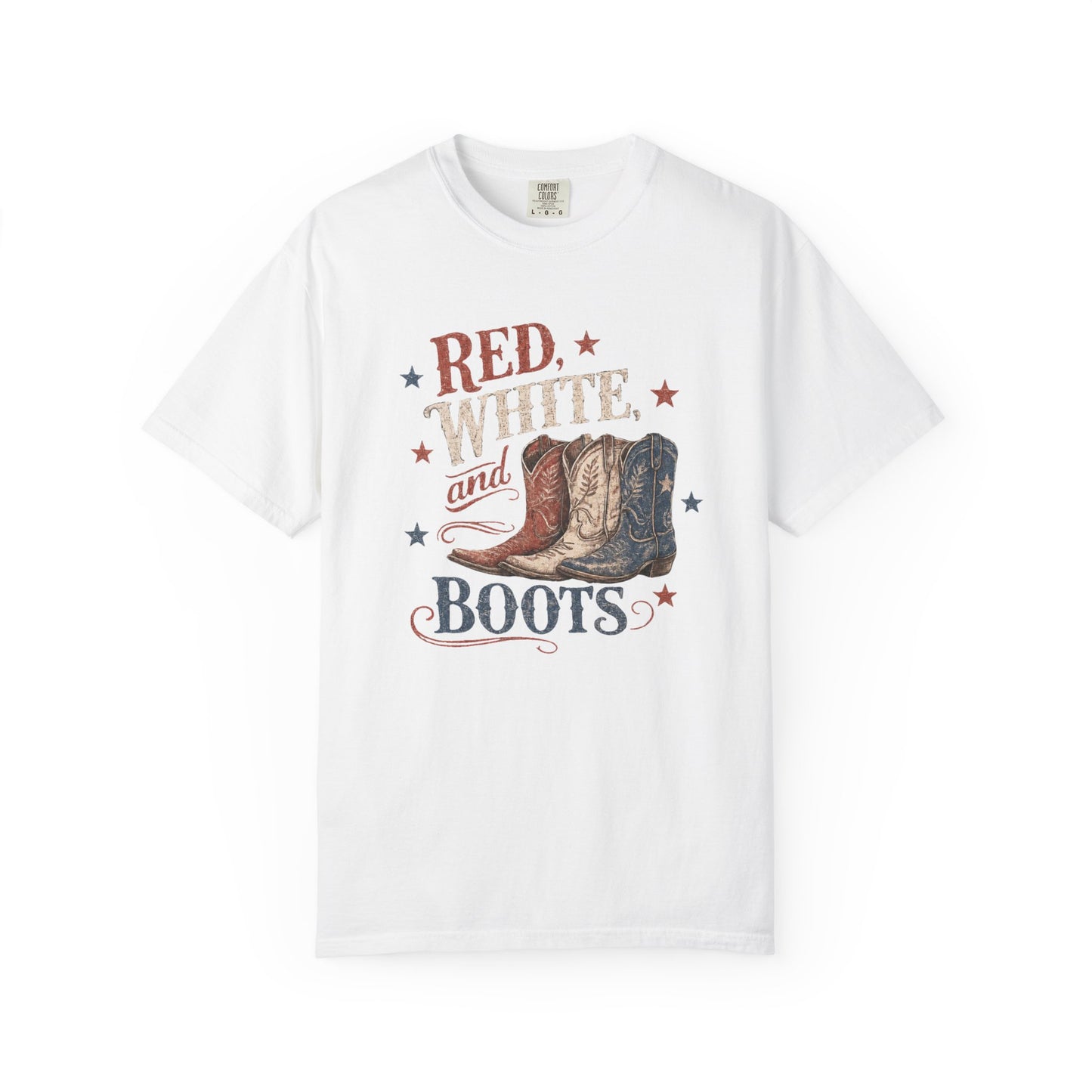 Red White and Boots Vintage Western Graphic Tee