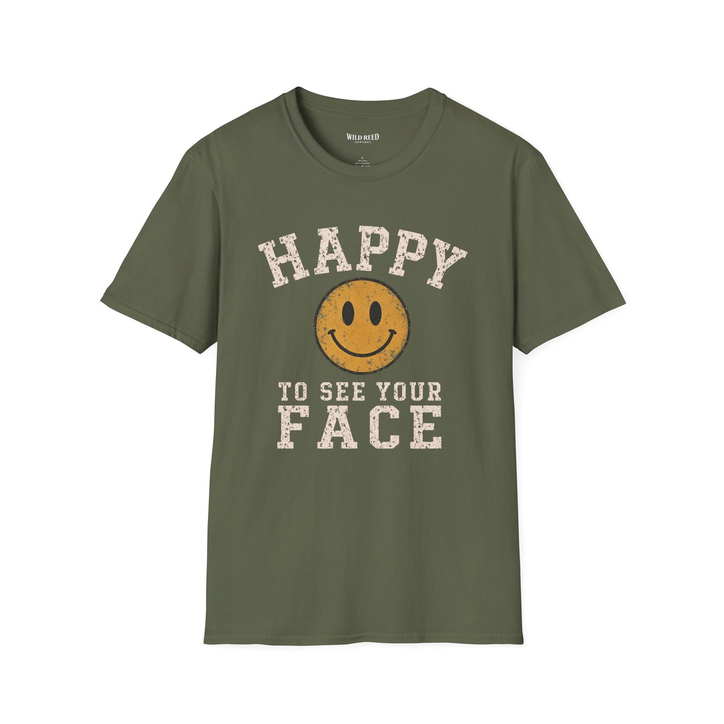 Happy to See Your Face Teacher Shirt | Back to School Tee | Retro Smiley Graphic T-Shirt