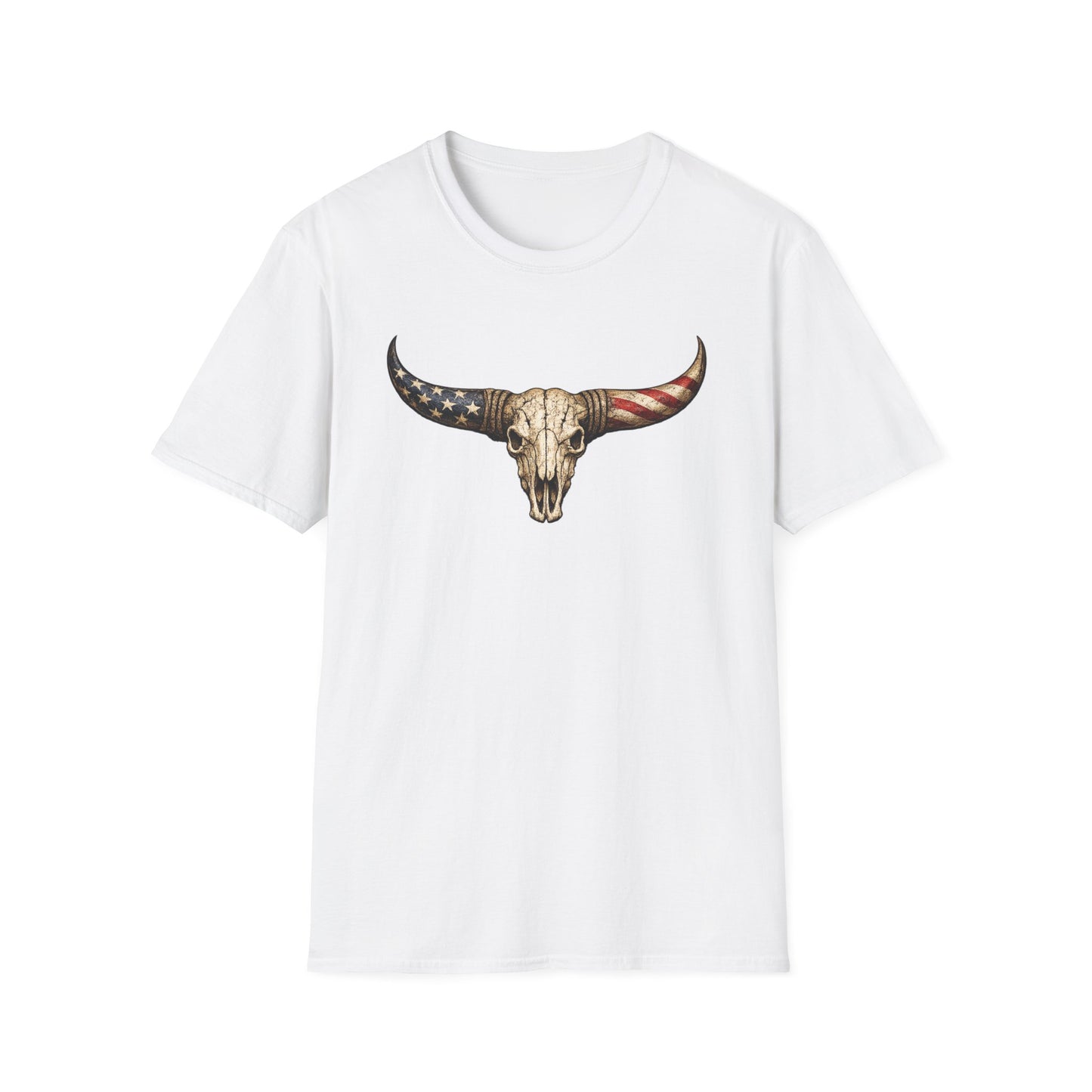 Patriotic Bull Skull Western Graphic Tee | Wild Reed Apparel