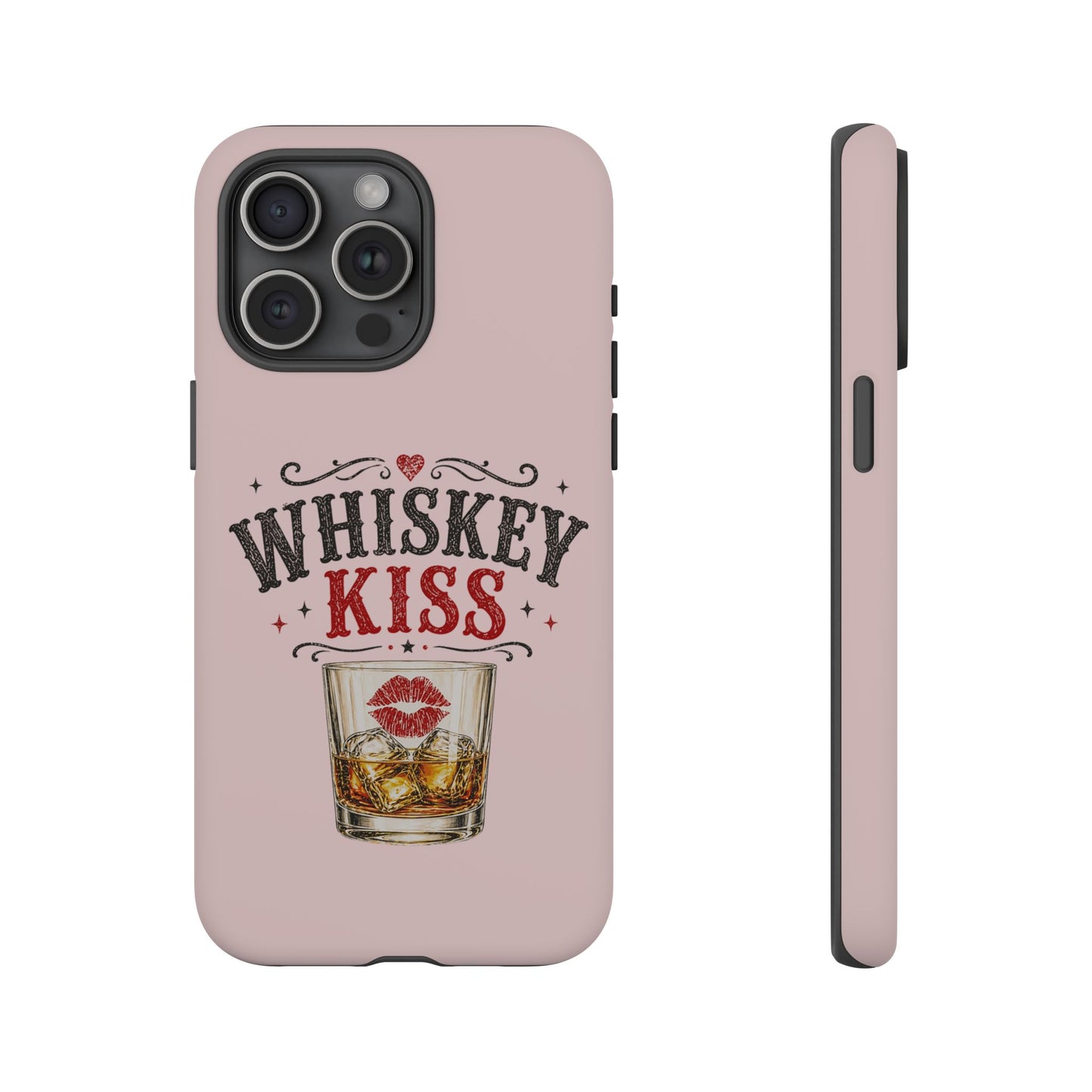 Whiskey Kiss Phone Case, Western Cowgirl Phone Case, Country Girl iPhone & Samsung Case, Cute Whiskey Lover Gift, Matte or Glossy