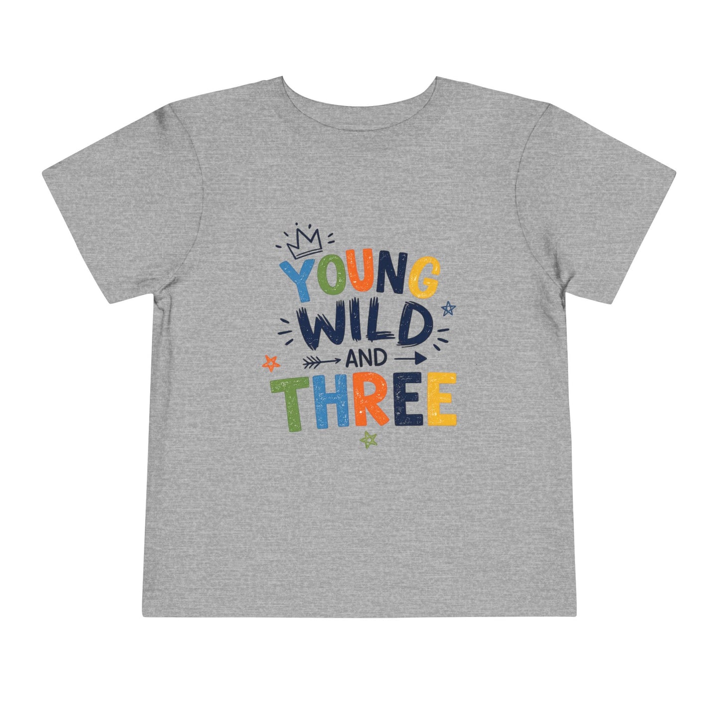 Young Wild and Three Birthday Shirt for Boys | Blue Third Birthday Tee