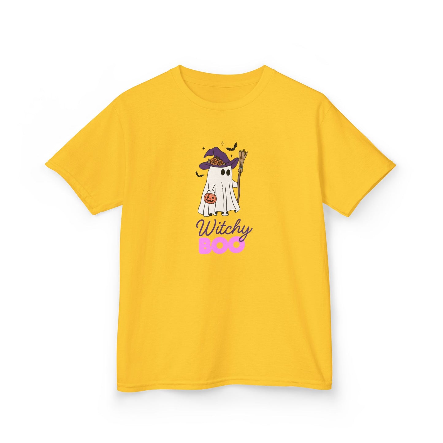 Witchy Boo Kids T-Shirt | Cute Halloween Ghost Youth Graphic Tee for Boys & Girls