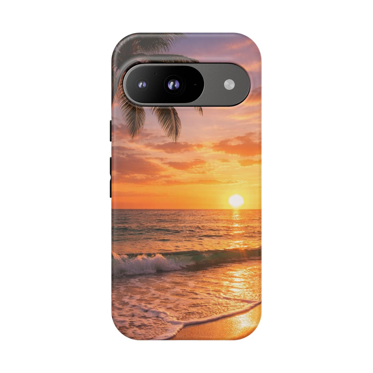 Golden Hour Beach Case — Tropical Palm Sunset Protective Case