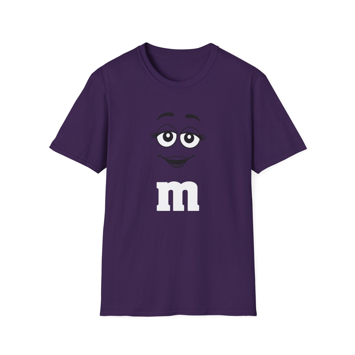 Purple Candy Character Graphic Tee | Funny Purple Candy Face Shirt | Retro Candy Lover T-Shirt