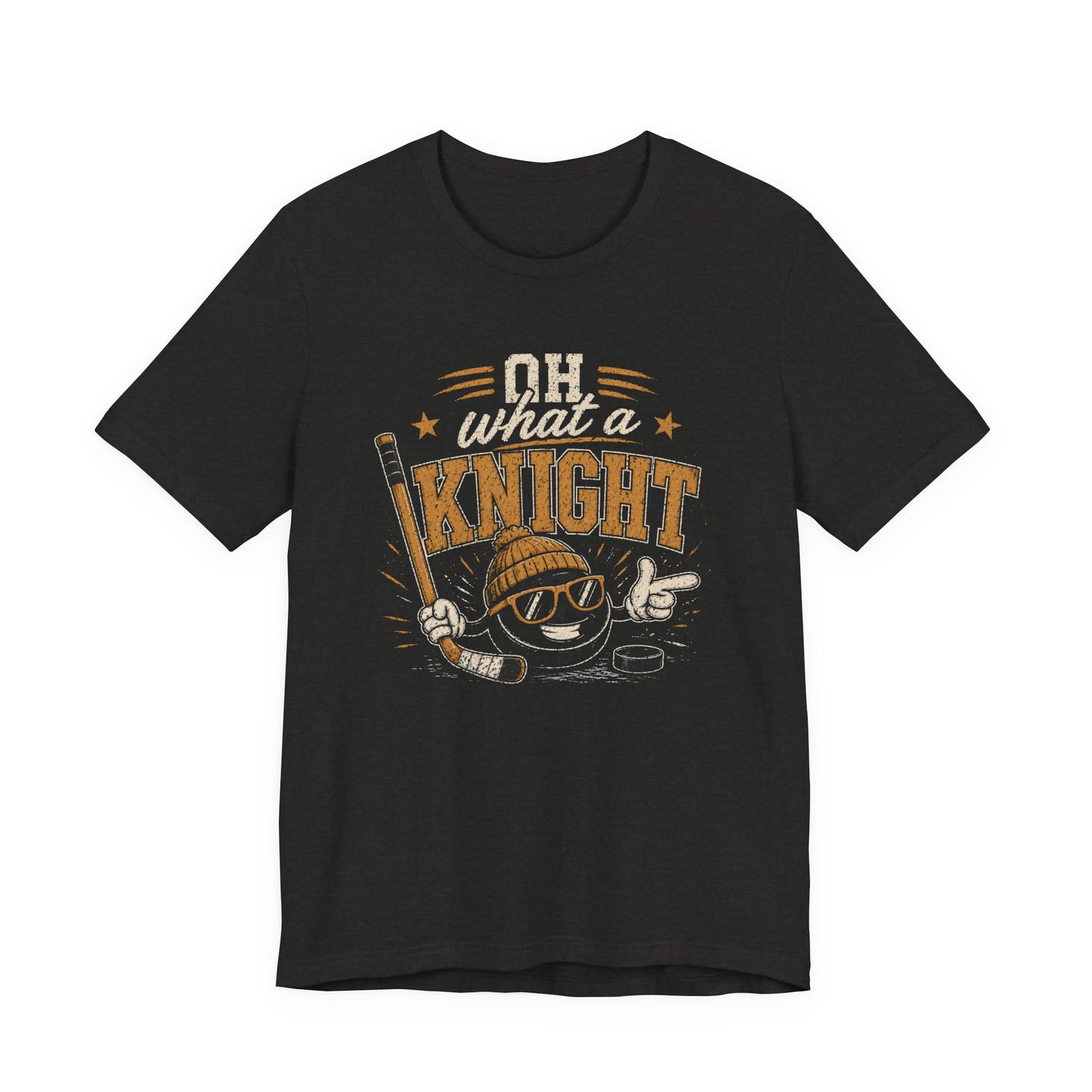 Oh What a Knight Shirt | Black and Gold Hockey Tee | Funny Game Day Shirt