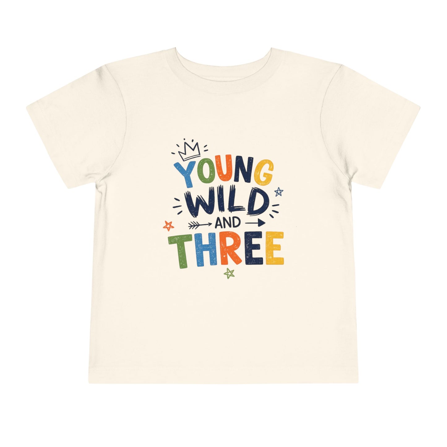 Young Wild and Three Birthday Shirt for Boys | Blue Third Birthday Tee