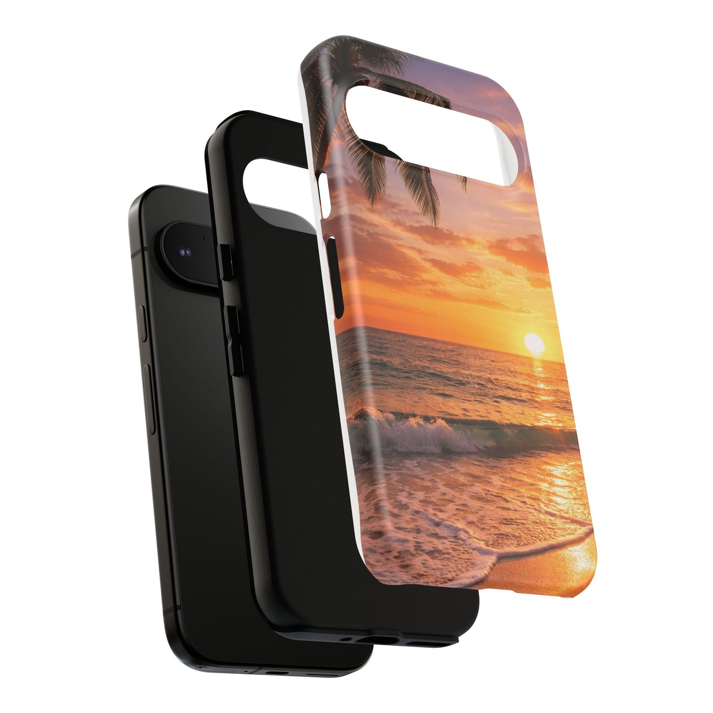 Golden Hour Beach Case — Tropical Palm Sunset Protective Case