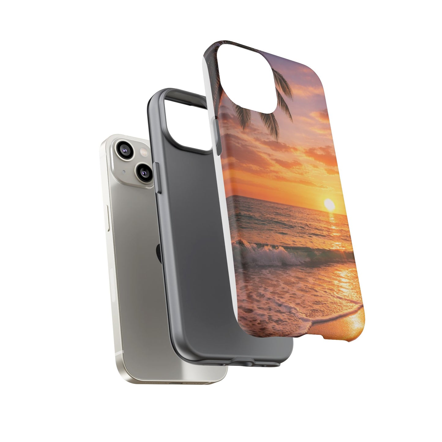 Golden Hour Beach Case — Tropical Palm Sunset Protective Case