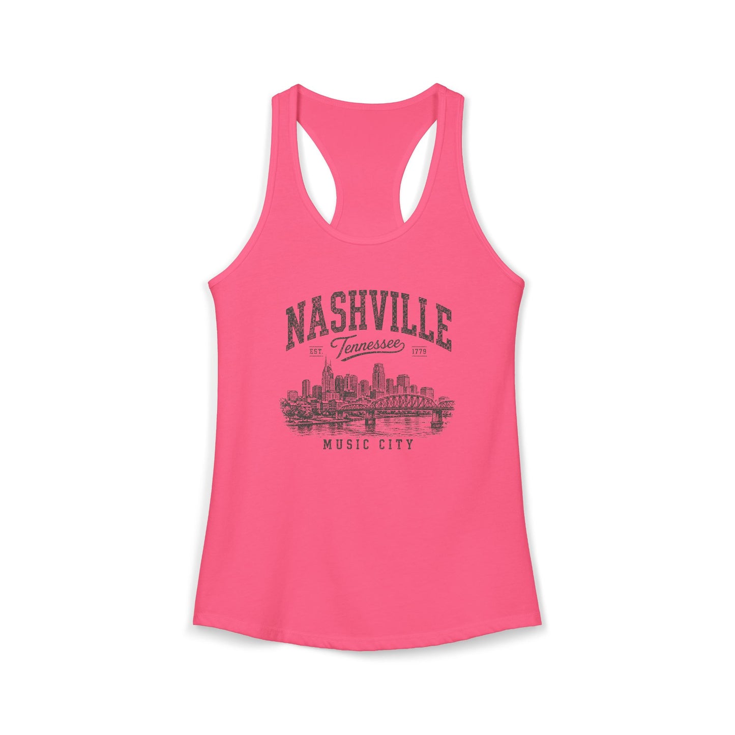 Wild Reed Apparel Nashville Tennessee Tank Top | Music City Vintage Graphic Racerback Tank