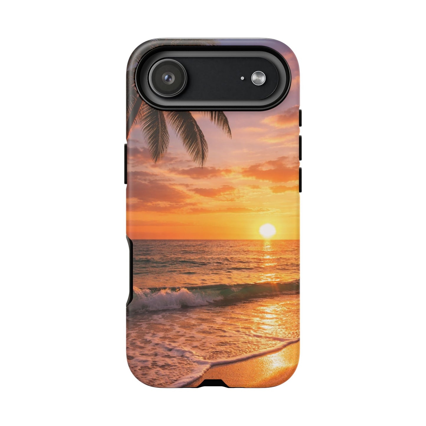 Golden Hour Beach Case — Tropical Palm Sunset Protective Case