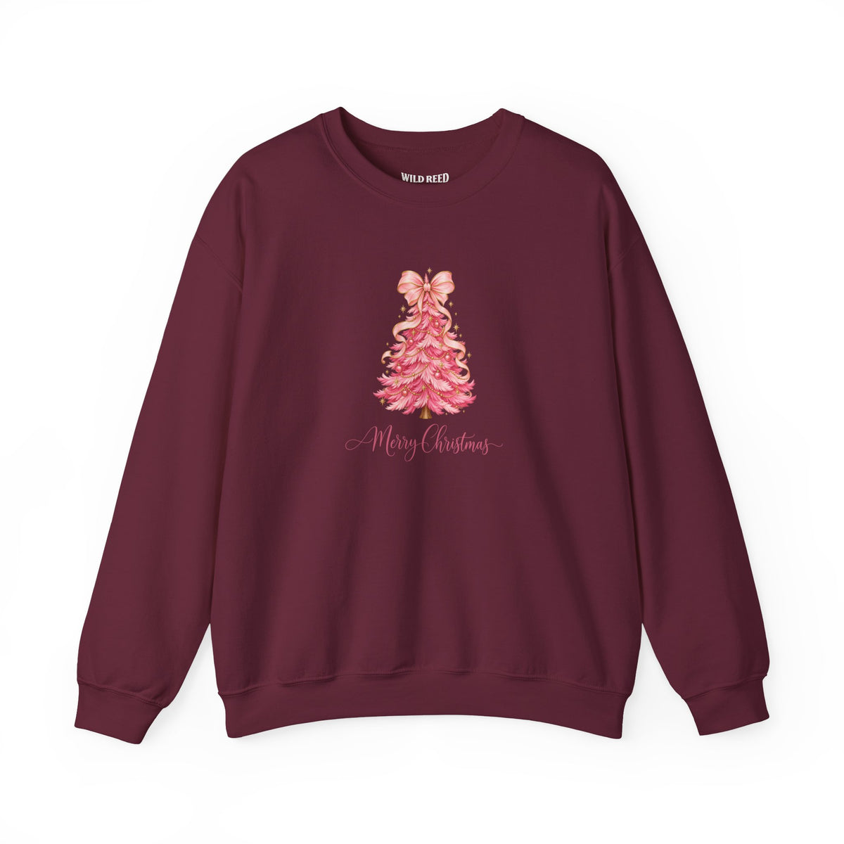 Pink Christmas Tree Sweatshirt | Merry Christmas Holiday Crewneck