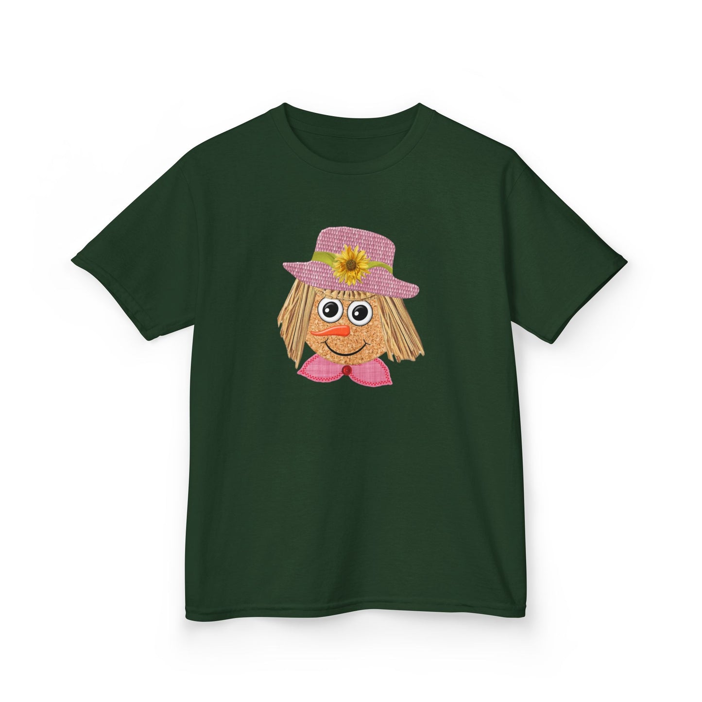 Cute Scarecrow Girl Youth T-Shirt | Adorable Fall & Thanksgiving Graphic Tee for Kids
