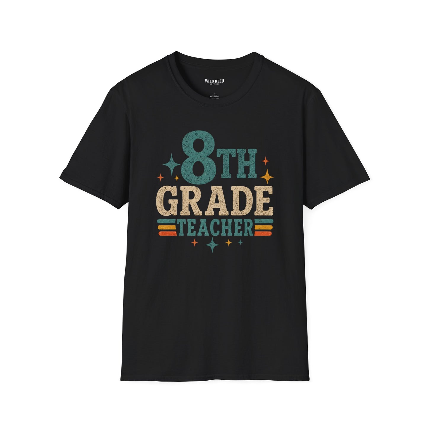 8th Grade Teacher Shirt | Back to School Teacher Tee | Retro Grade Level Graphic T-Shirt