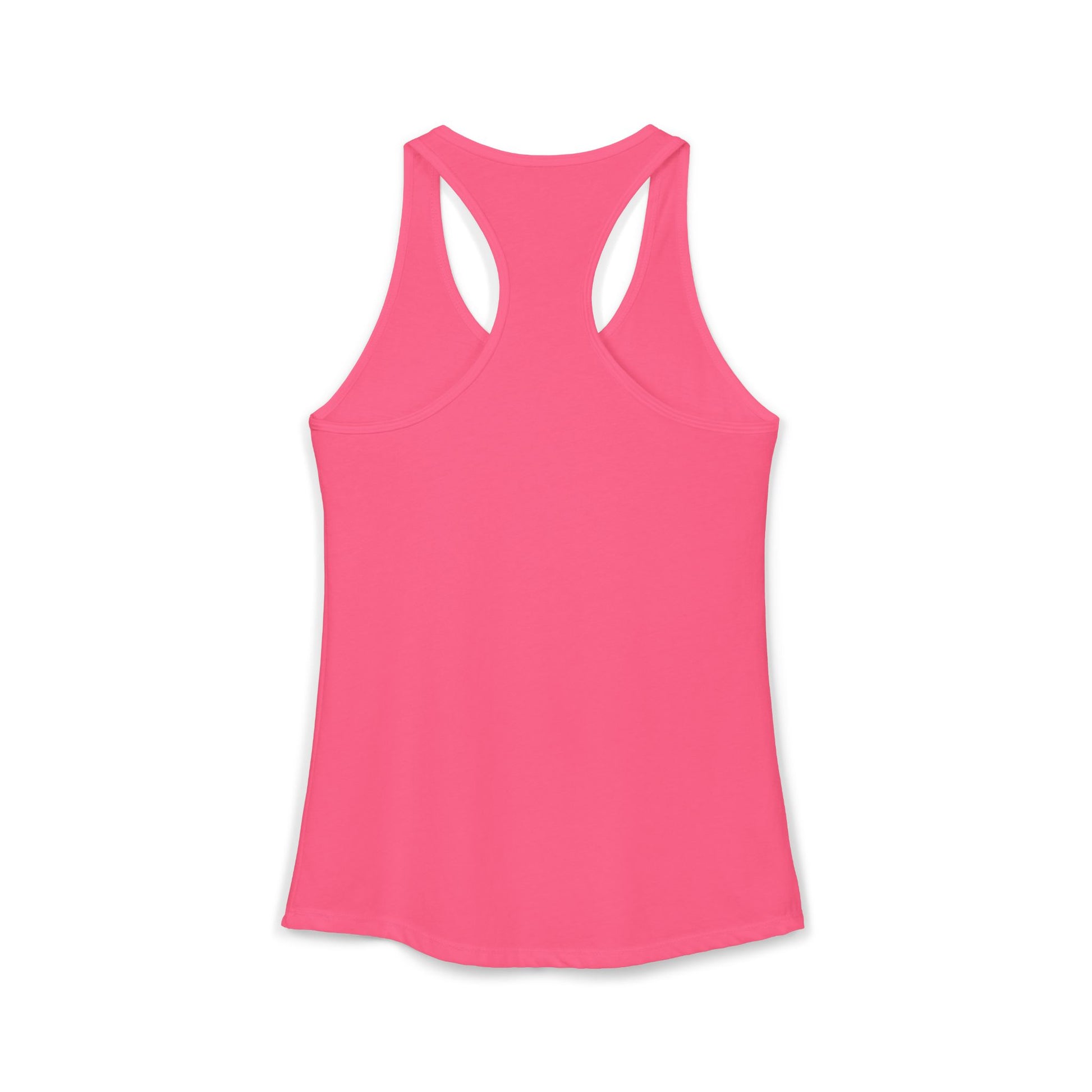 Back of pink racerback tank top on a white background