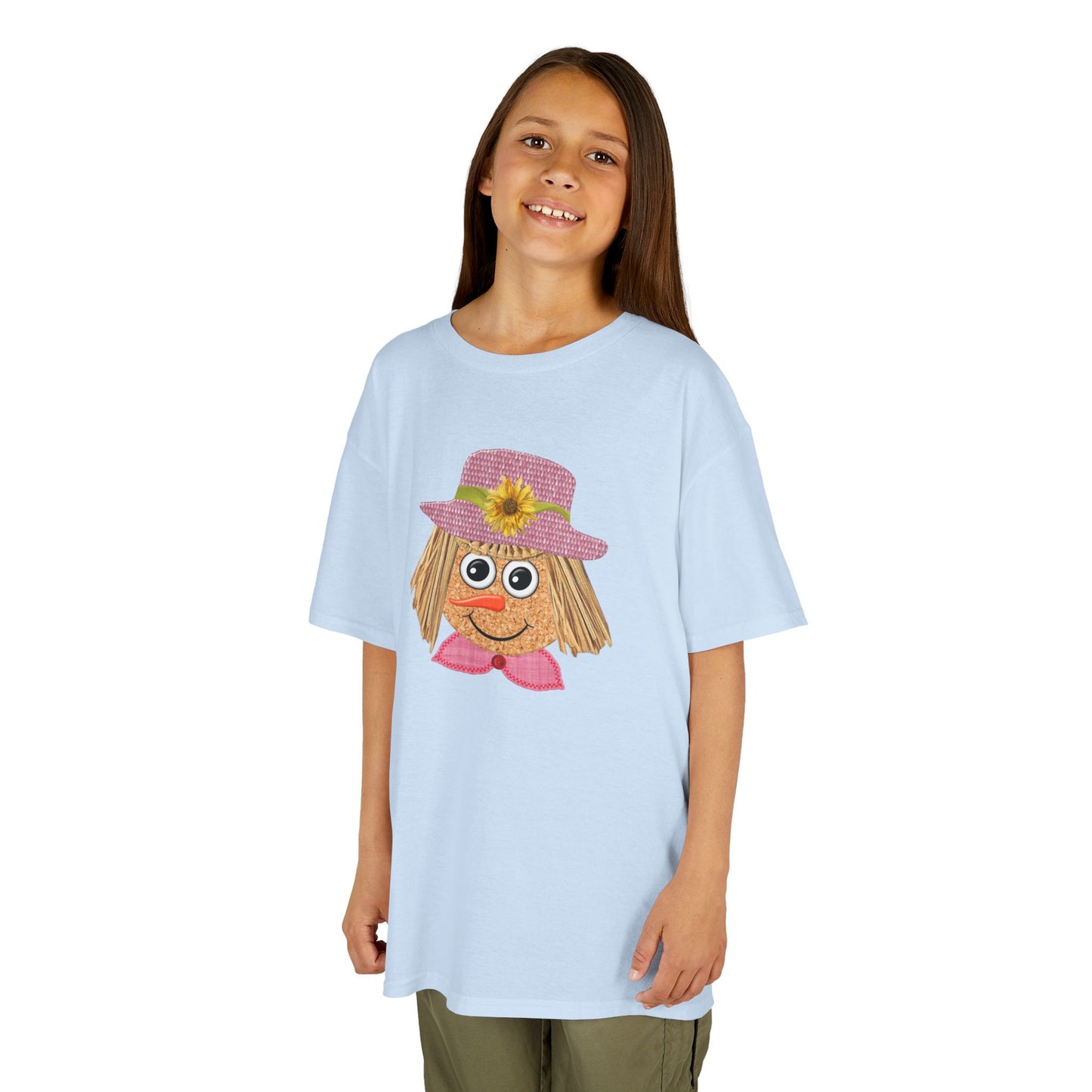 Cute Scarecrow Girl Kids Halloween T-Shirt