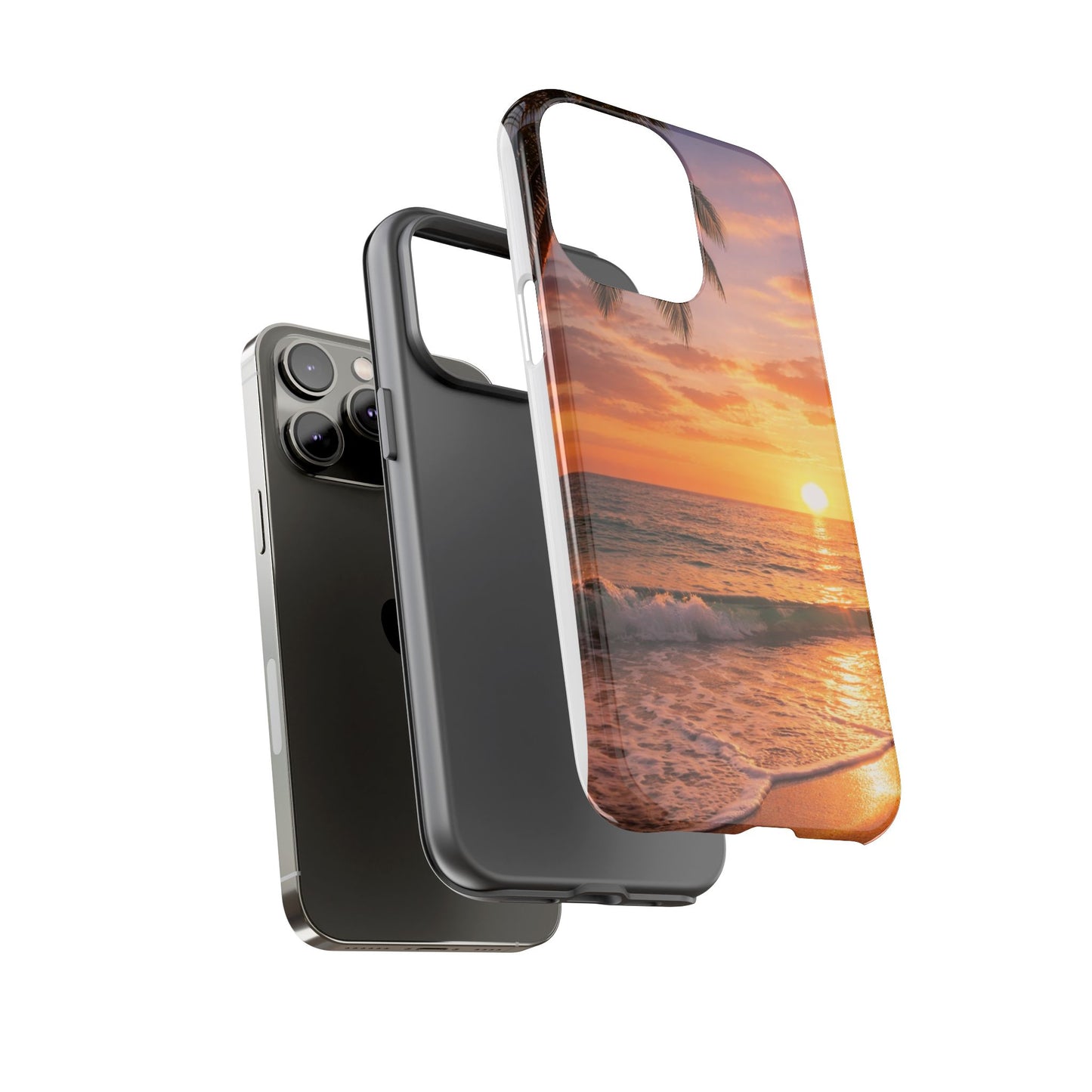 Golden Hour Beach Case — Tropical Palm Sunset Protective Case